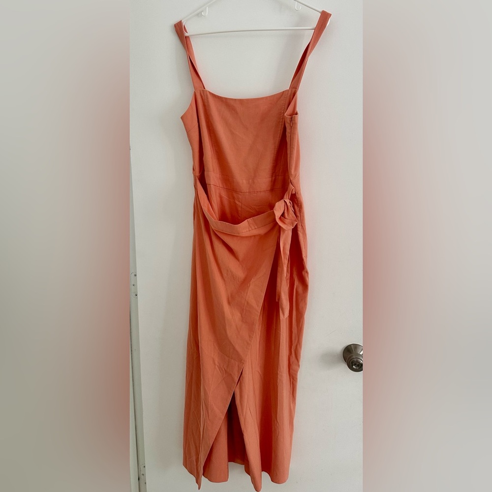 Zara Orange Asymmetrical Ruched jumpsuit